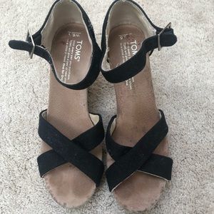 Toms strappy wedge sandals size 6.5